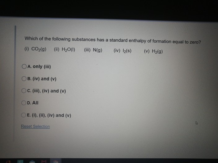 Solved Which of the following substances has a standard