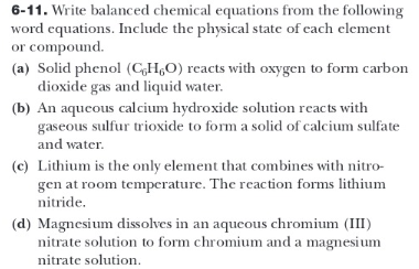 Solved 6-3. Balance the following equations. (a) | Chegg.com