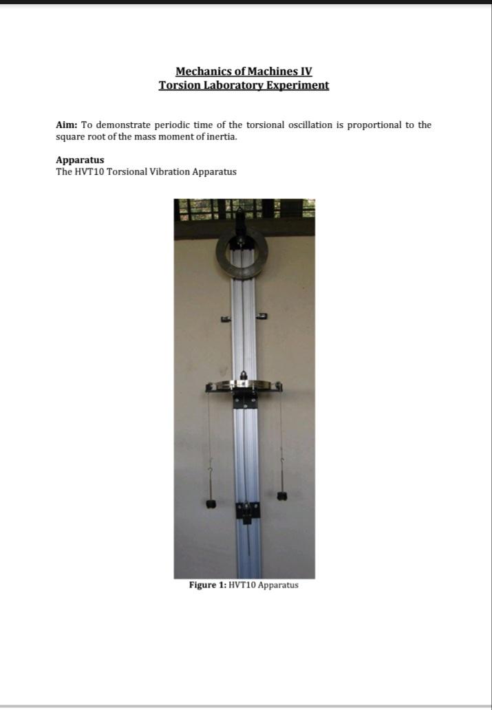 Solved Mechanics of Machines IV Torsion Laboratory