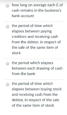 Solved The operating cash cycle, in the context of a | Chegg.com