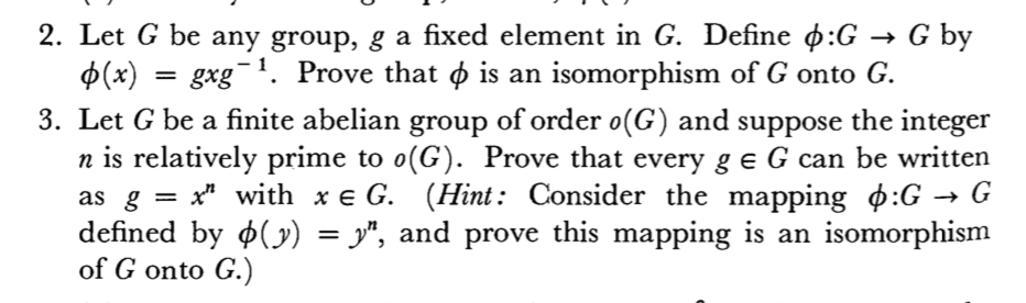 Solved 2. Let G be any group, g a fixed element in G. Define | Chegg.com