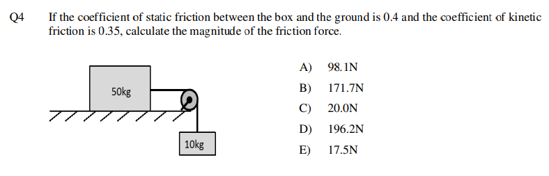 Solved If the coefficient of static friction between the box | Chegg.com