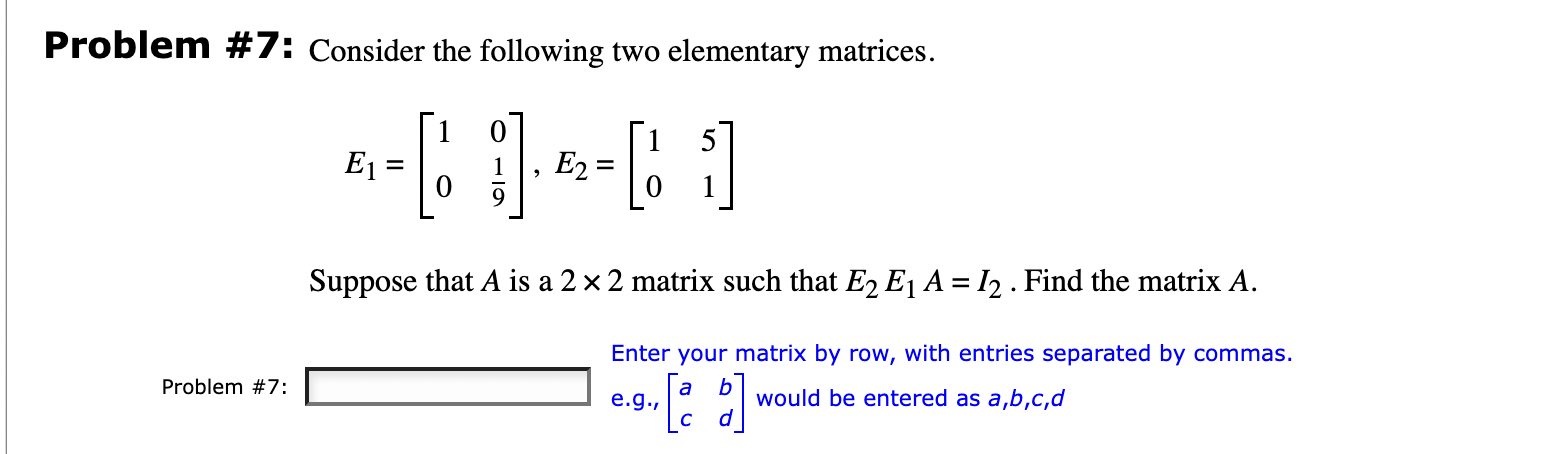Solved Problem \#7: Consider the following two elementary | Chegg.com