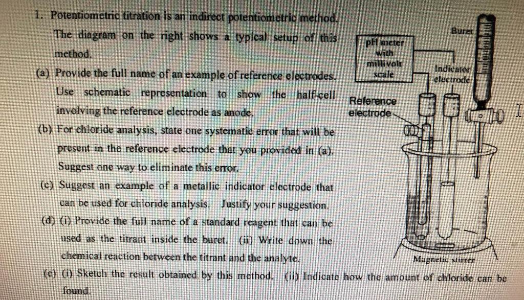 070 I 1. Potentiometric titration is an indirect