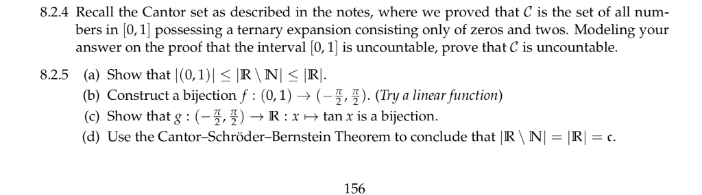 Solved 8.2.4 Recall the Cantor set as described in the | Chegg.com