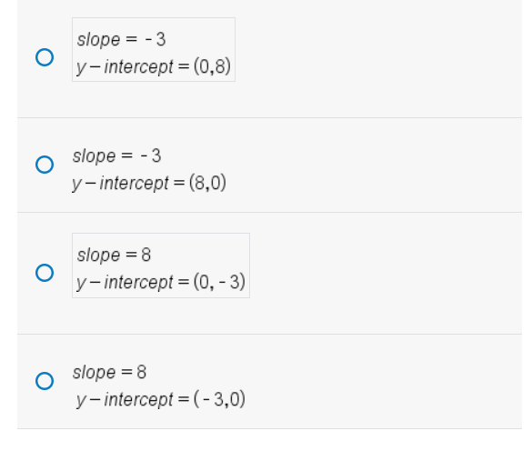 find the slope and y intercept of each equation y 3 x