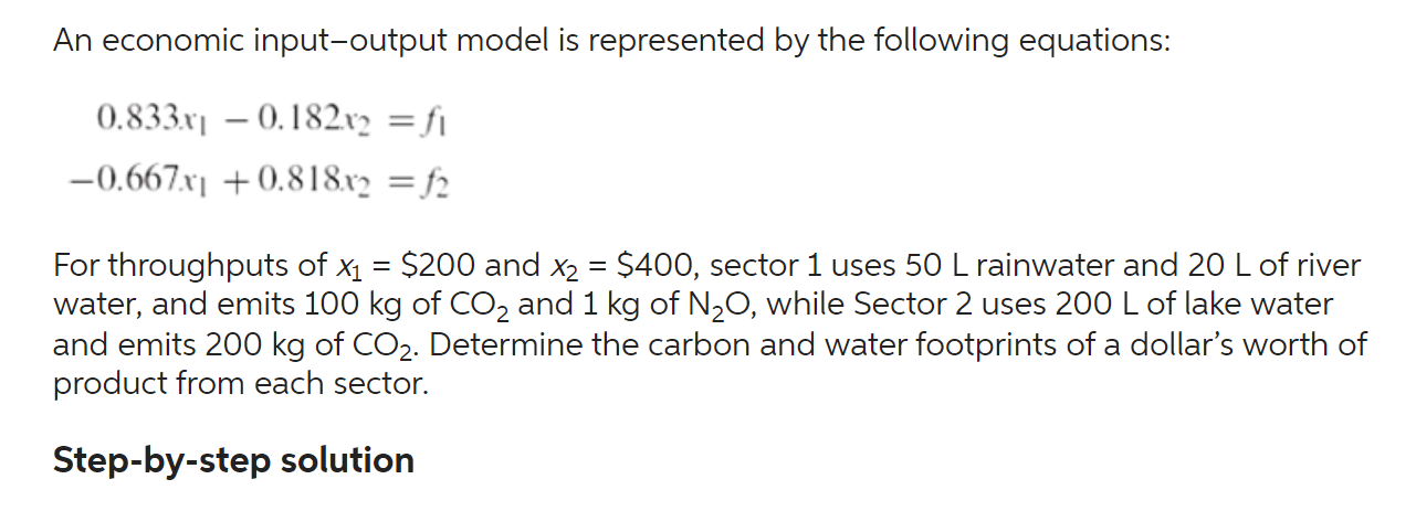 Solved An Economic Input-output Model Is Represented By The | Chegg.com