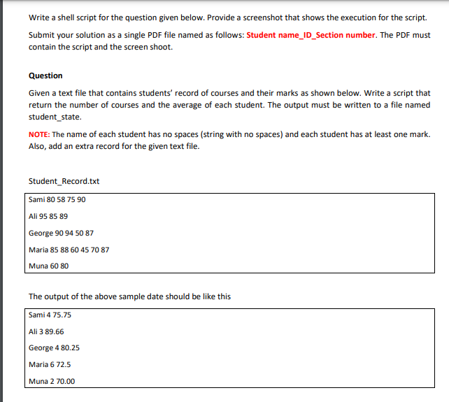 Solved Write a shell script for the question given below. | Chegg.com