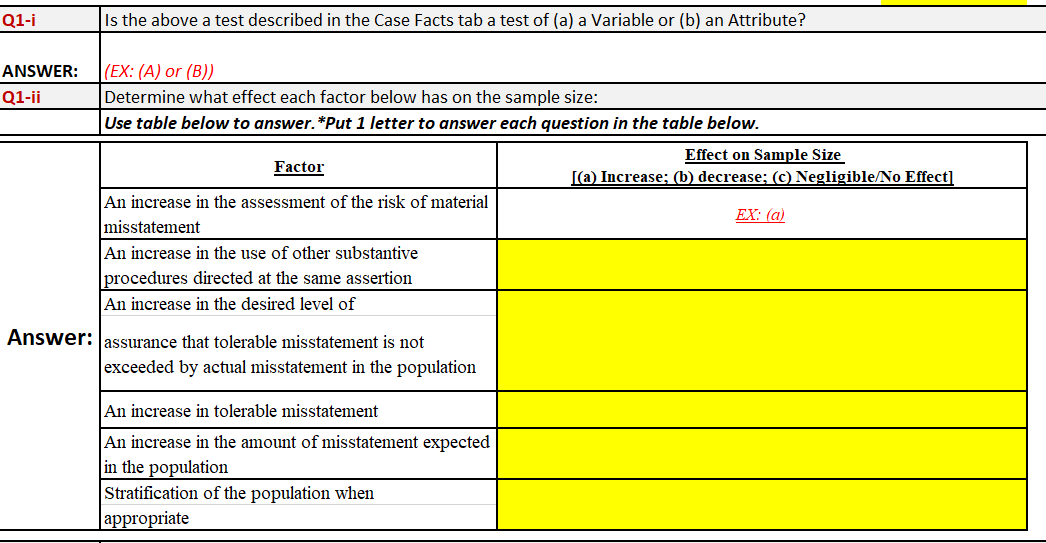 Audit Sampling Case Study You Are The Experienced | Chegg.com