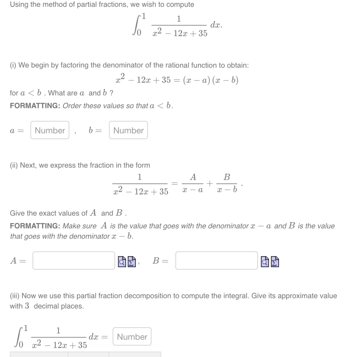 Solved Using the method of partial fractions, we wish to | Chegg.com