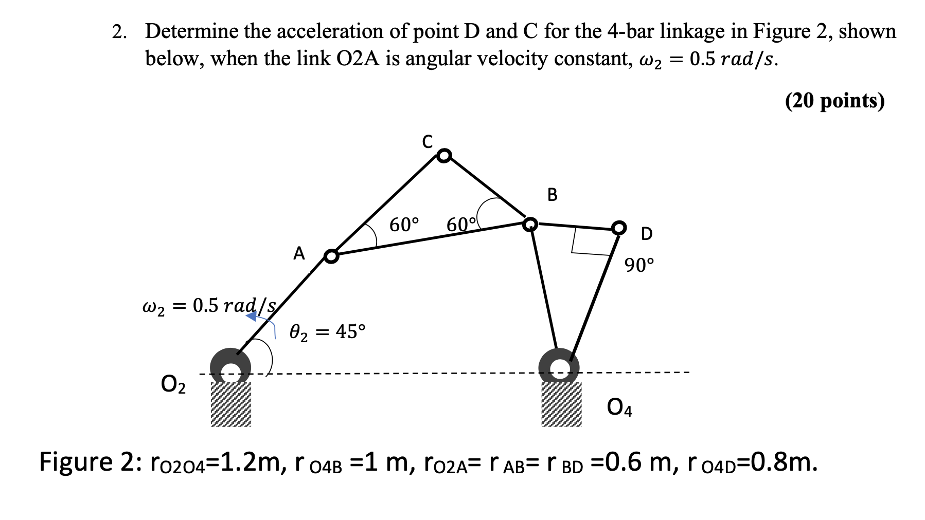 2. Determine the acceleration of point D and C for | Chegg.com