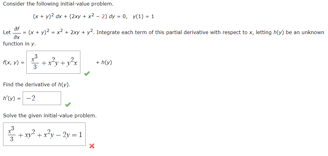 Solved Consider The Following Initial Value Problem X Chegg Com