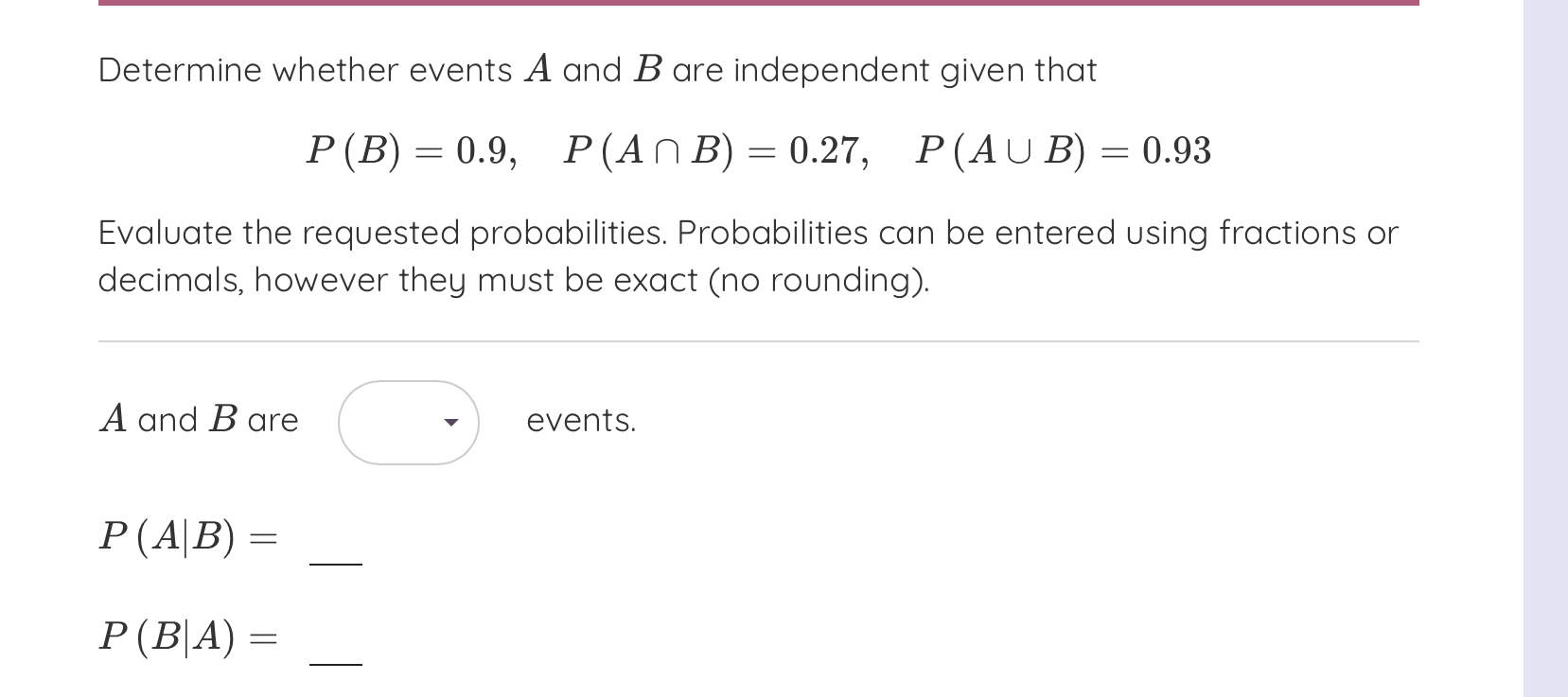 Solved Determine Whether Events \\( A \\) And \\( B \\) Are | Chegg.com