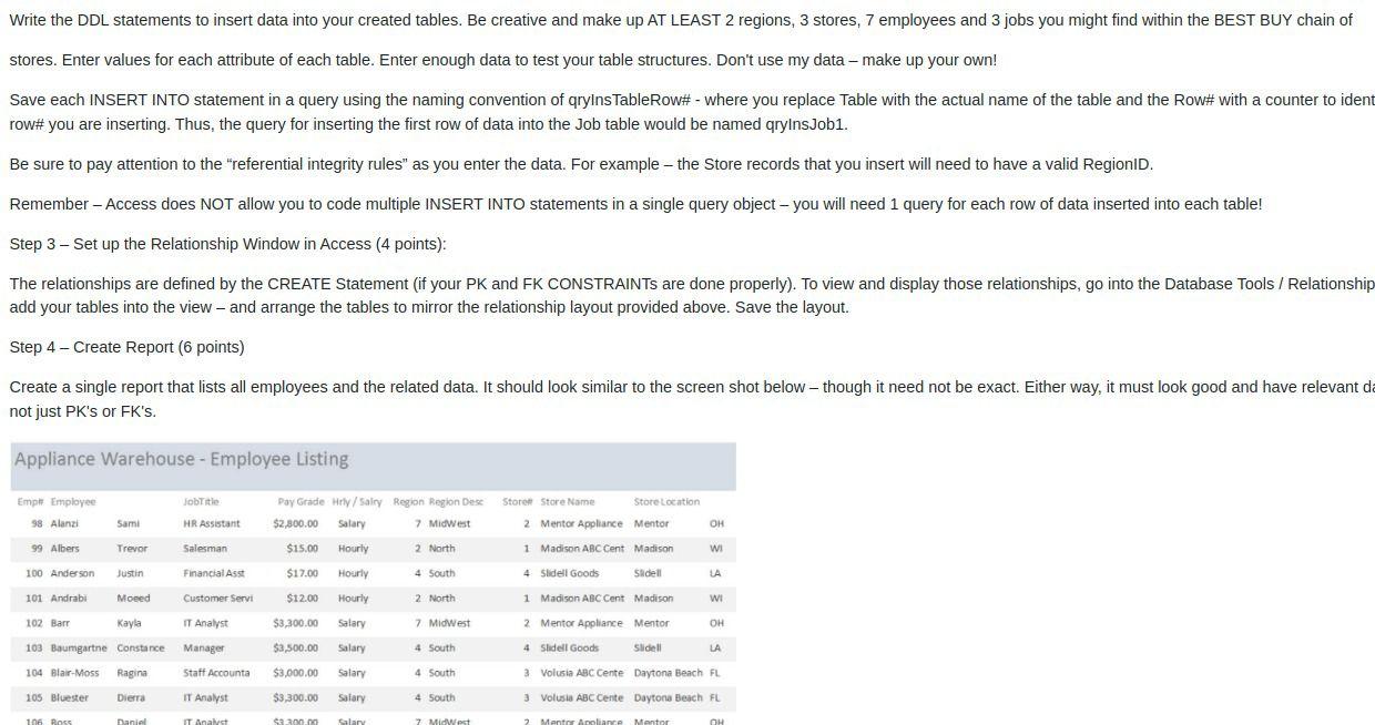 Solved qryCreateJob. You MUST create your PK's and FK's via | Chegg.com