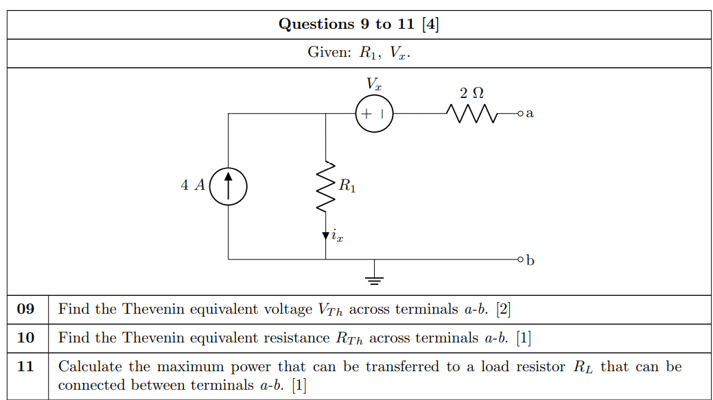 Solved 09 Find The Thevenin Equivalent Voltage Vth Across 5243