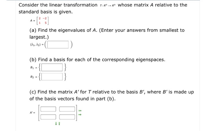 Solved Consider The Linear Transformation Trn→rn Whose 4989