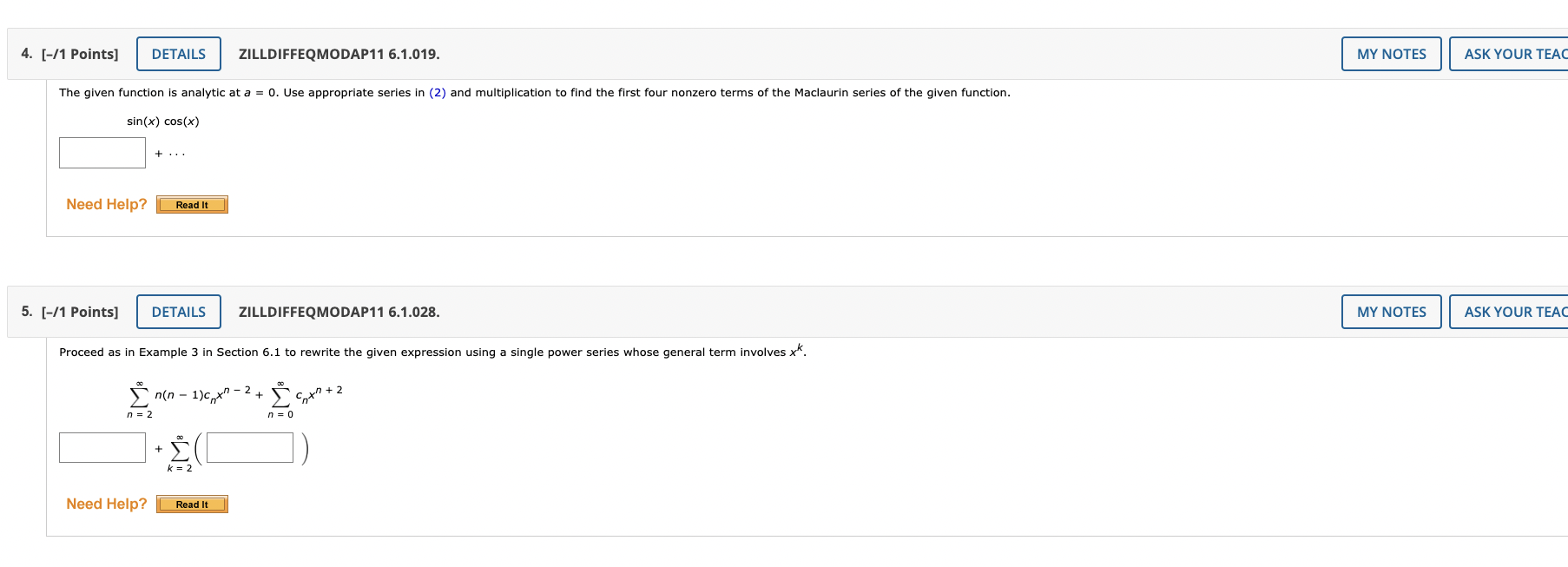 Solved 4. [-/1 Points] DETAILS ZILLDIFFEQMODAP11 6.1.019. MY | Chegg.com