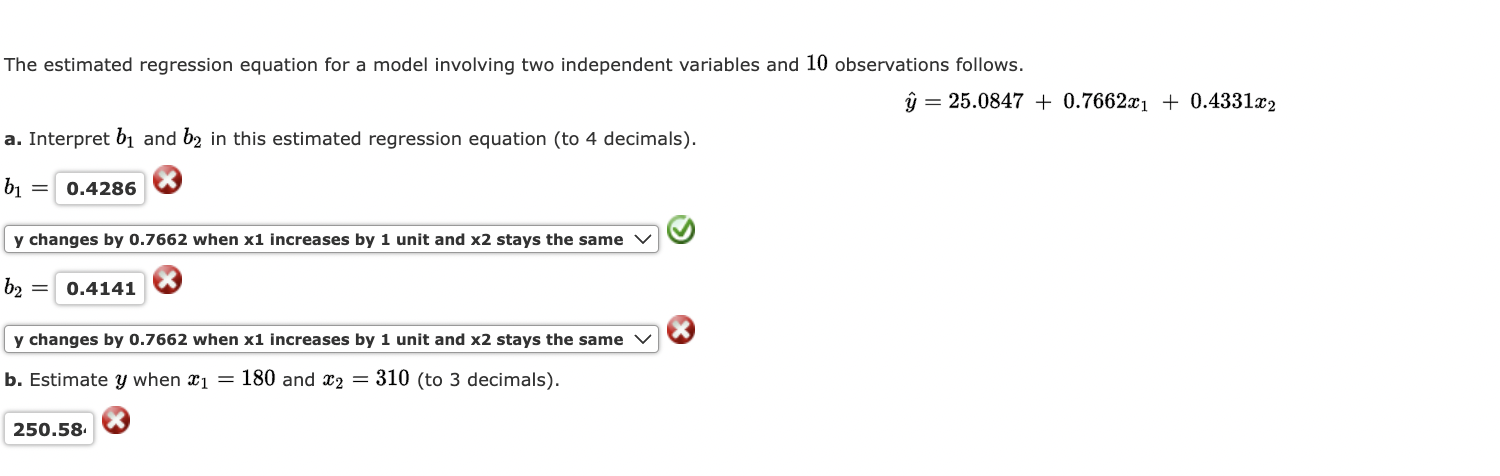 solved-the-estimated-regression-equation-for-a-model-chegg