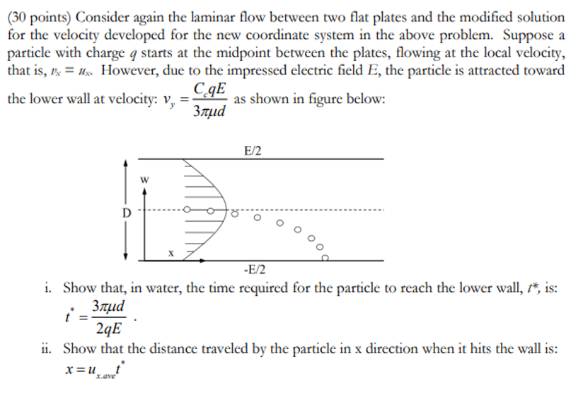 Solved (30 points) Consider again the laminar flow between | Chegg.com