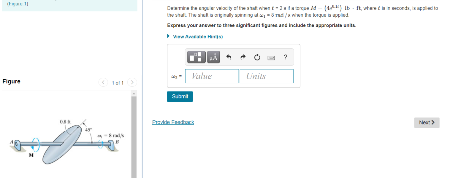 Solved (Figure 1) Determine the angular velocity of the | Chegg.com