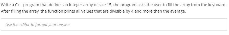 Solved Write a C++ program that defines an integer array of | Chegg.com