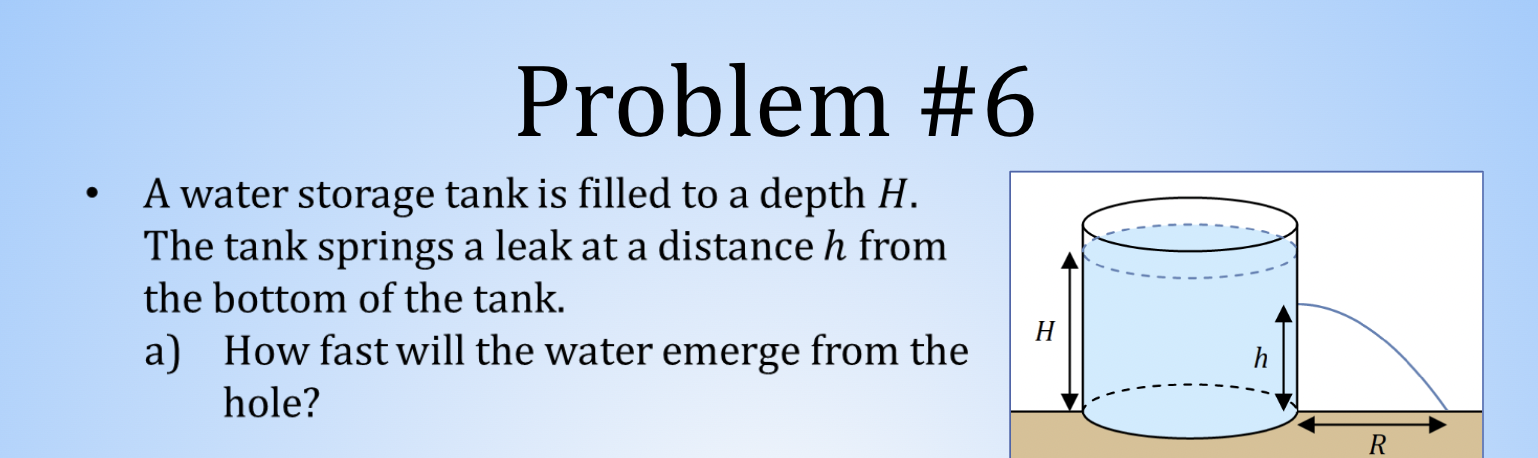 Solved Problem \#6 - A water storage tank is filled to a | Chegg.com