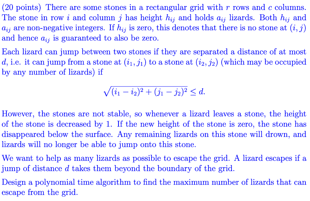 20 points There are some stones in a rectangular Chegg