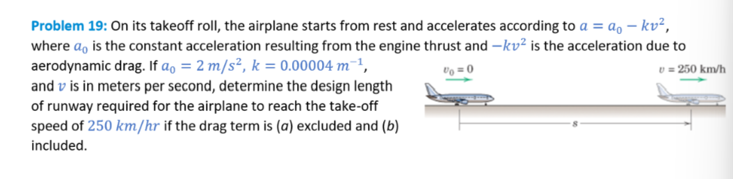 Solved Problem 19: On its takeoff roll, the airplane starts | Chegg.com