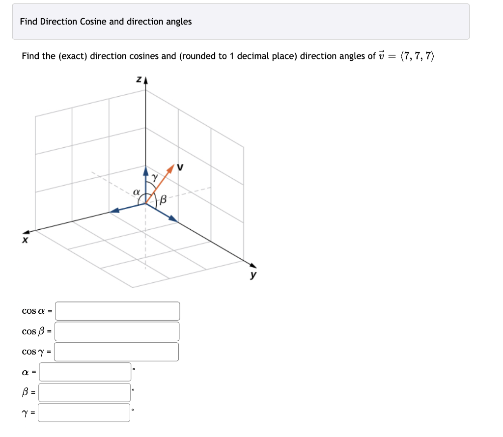 Solved Find Direction Cosine and direction angles Find the | Chegg.com