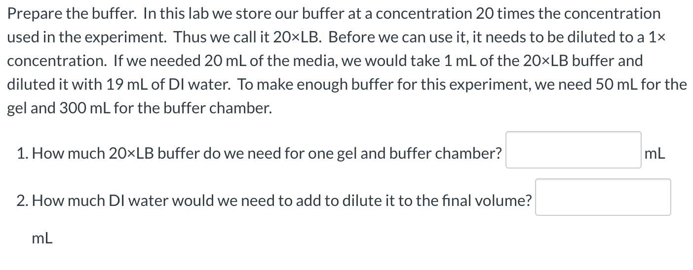 Solved Prepare the buffer. In this lab we store our buffer | Chegg.com