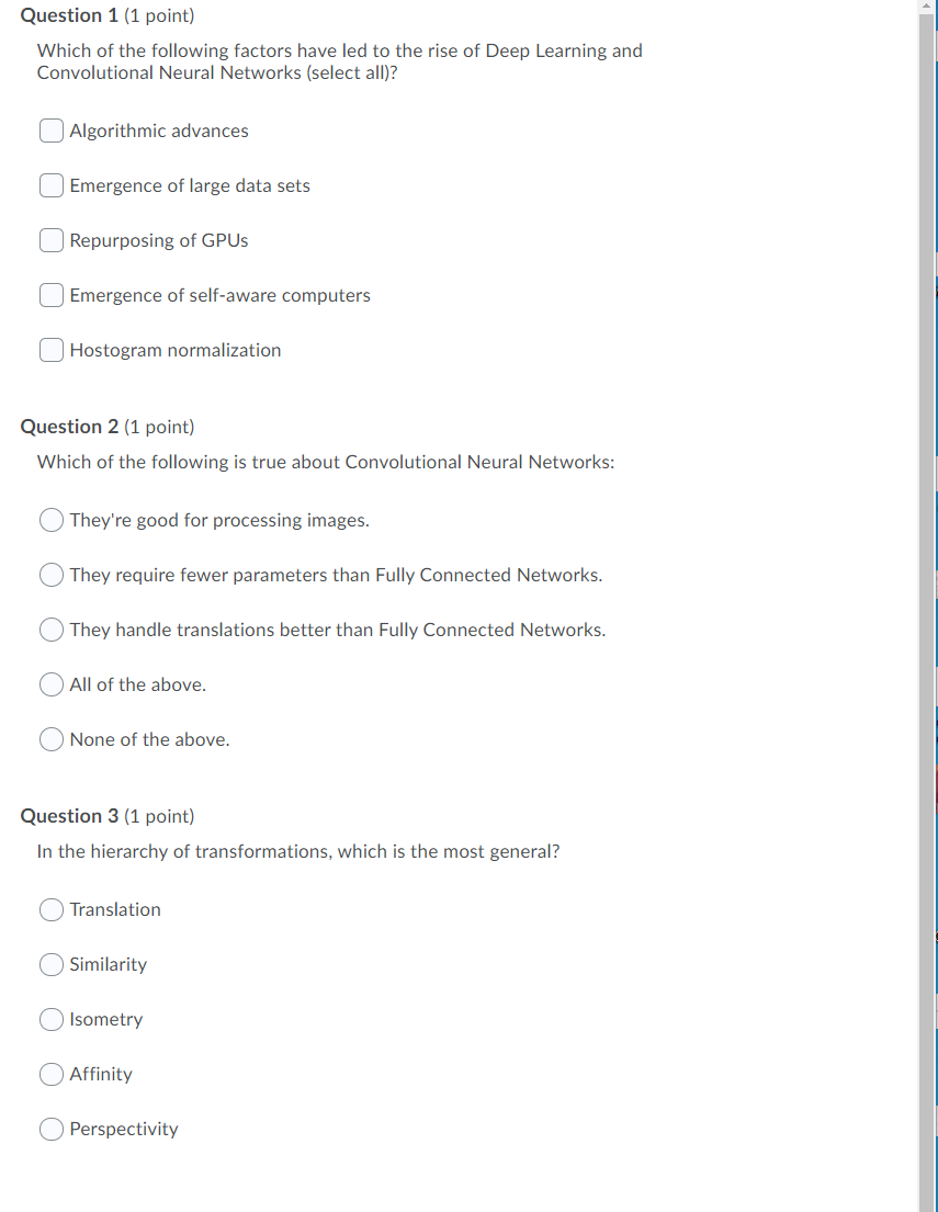 Solved Question 1 (1 point) Which of the following factors | Chegg.com