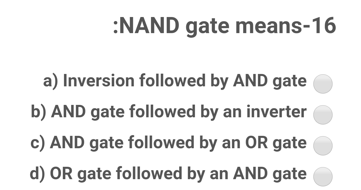 Solved :NAND gate means-16 a) Inversion followed by AND gate | Chegg.com