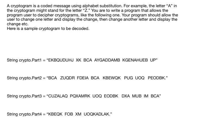 Solved A Cryptogram Is A Coded Message Using Alphabet | Chegg.com