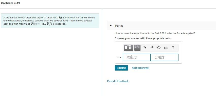 Solved Problem 4.49 A Mysterious Rocket-propelled Object Of 