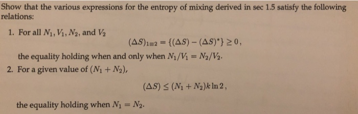 Solved Show that the various expressions for the entropy of | Chegg.com