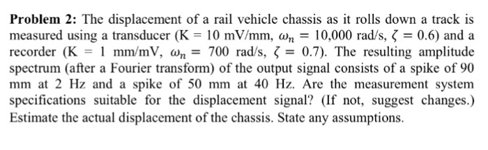 Solved Problem 2: The displacement of a rail vehicle chassis | Chegg.com