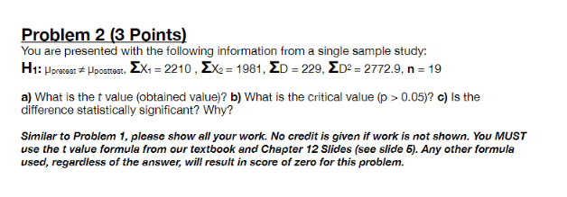 Solved Problem 2 (3 Points) You Are Presented With The | Chegg.com