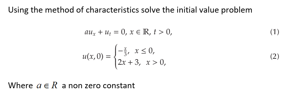 Solved Using the method of characteristics solve the initial | Chegg.com