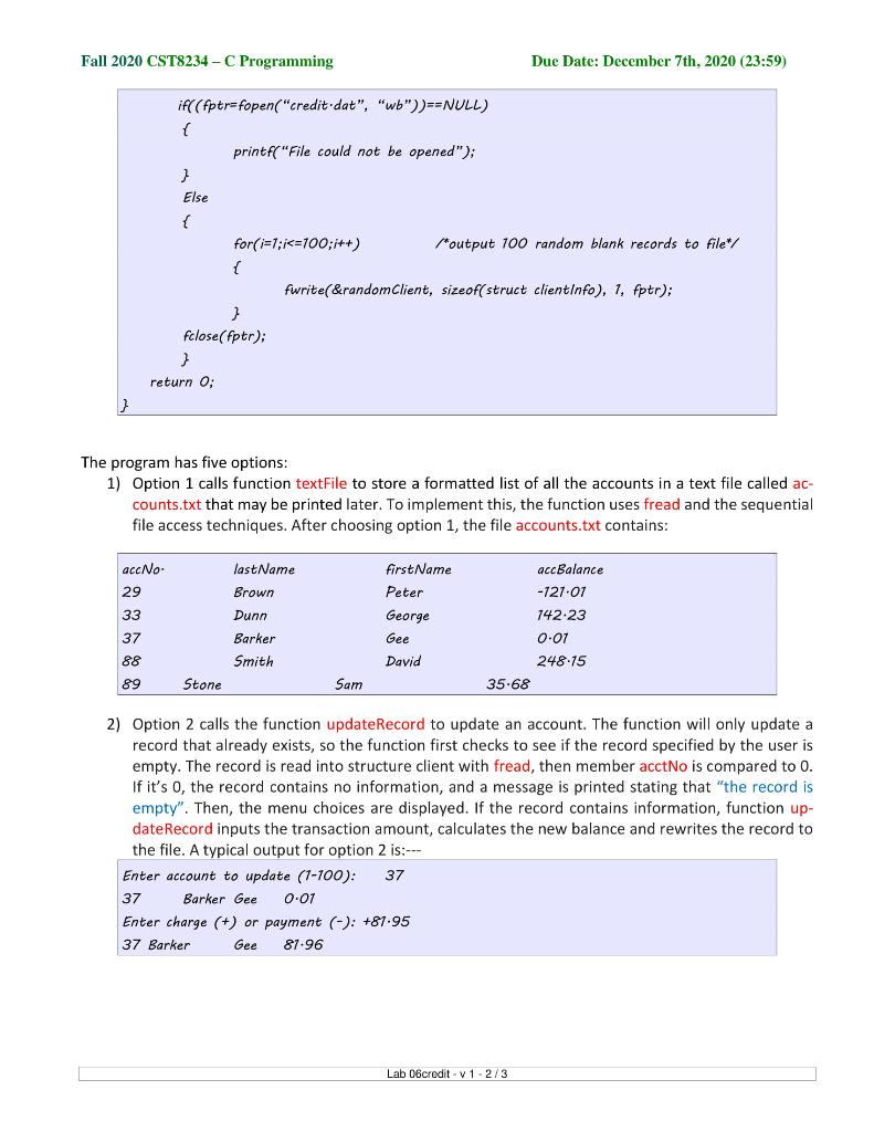Solved Fall 2020 CST8234 - Programming Due Date: December | Chegg.com