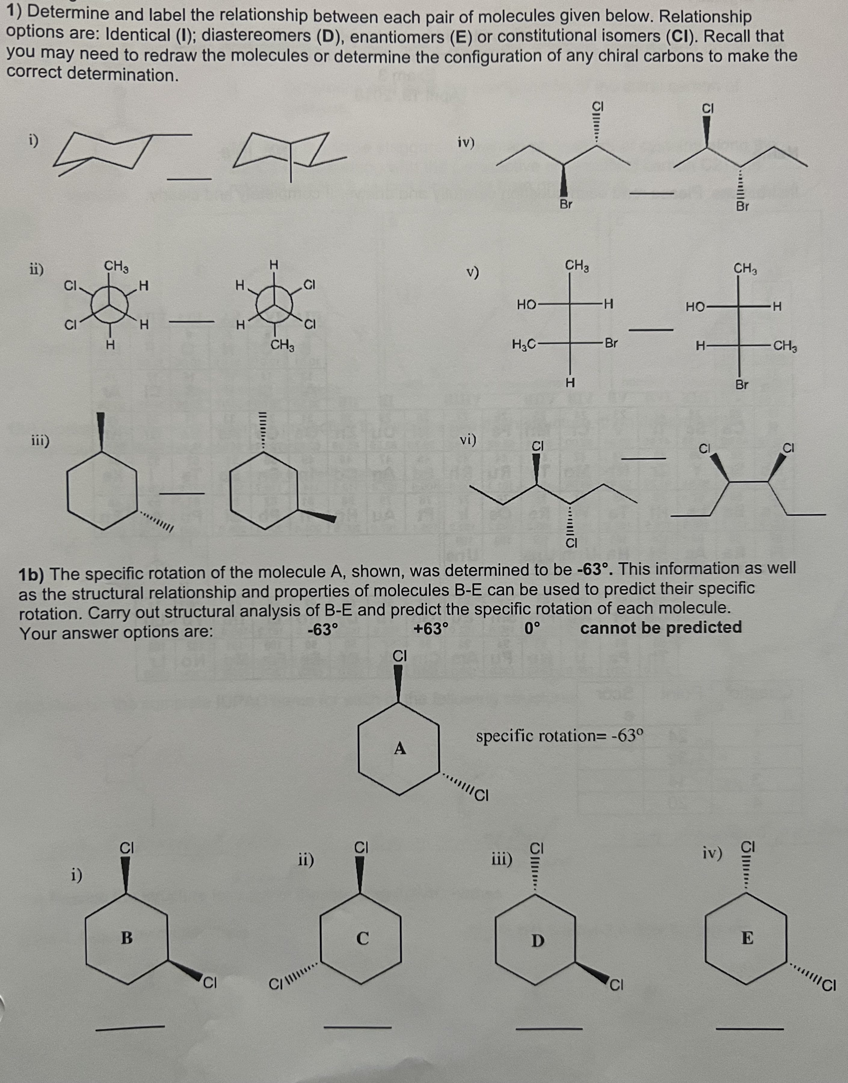 Solved 1) Determine and label the relationship between each | Chegg.com