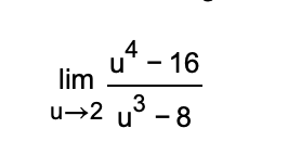 Solved limu→2u4-16u3-8 | Chegg.com