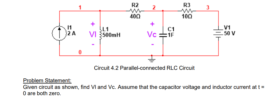 Solved Circuit 4.2 Parallel-connected RLC Circuit Problem | Chegg.com