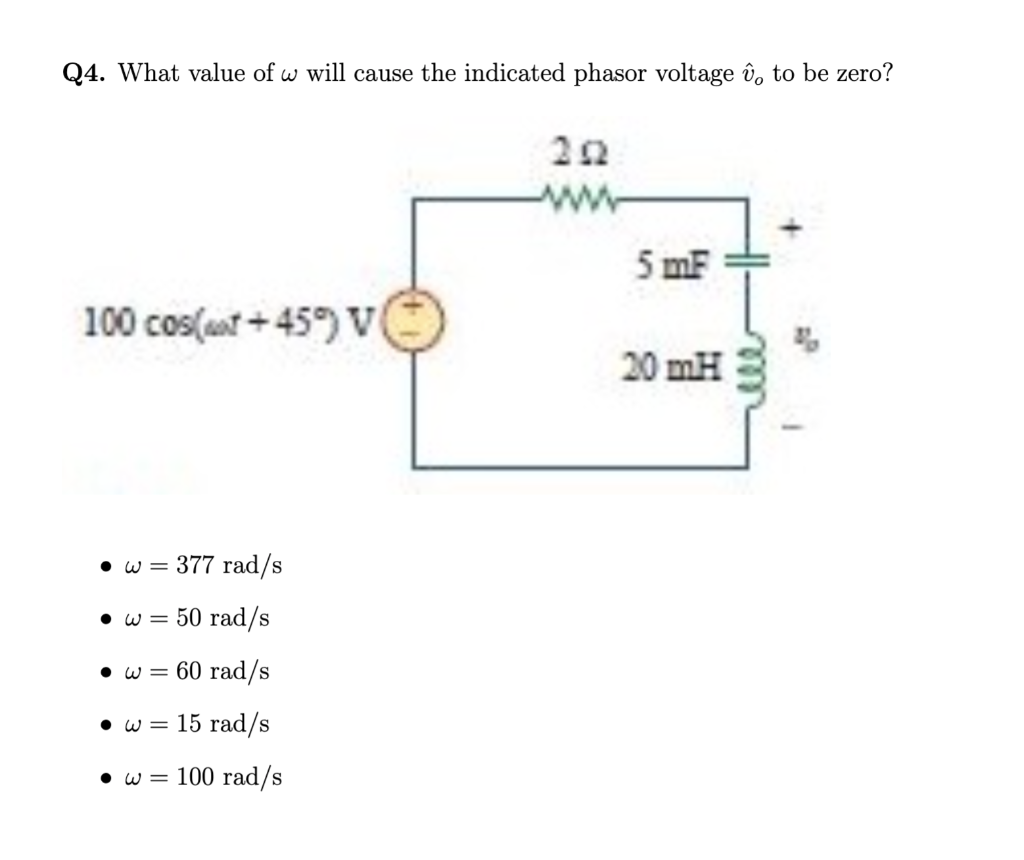 Solved Q4 What Value Of W Will Cause The Indicated Phaso Chegg Com