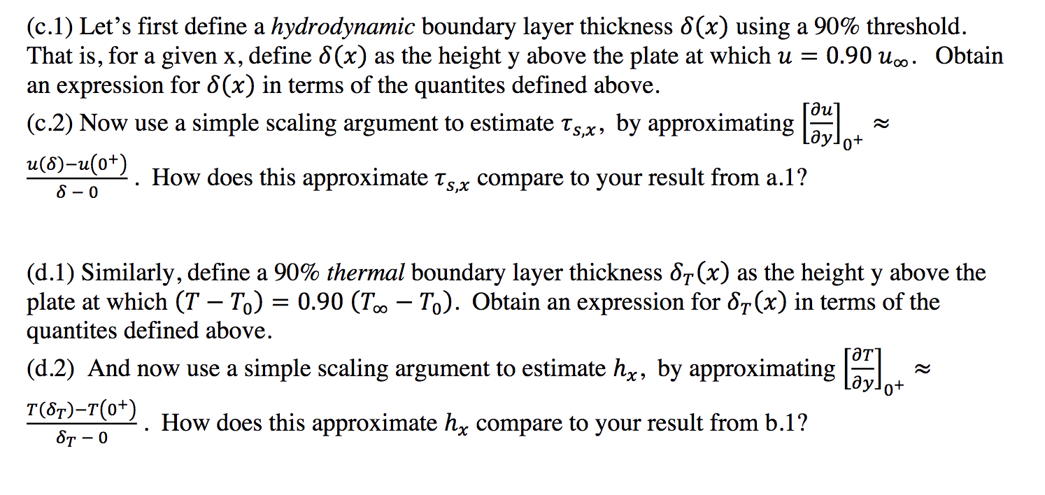 (c.1) Let's First Define A Hydrodynamic Boundary | Chegg.com