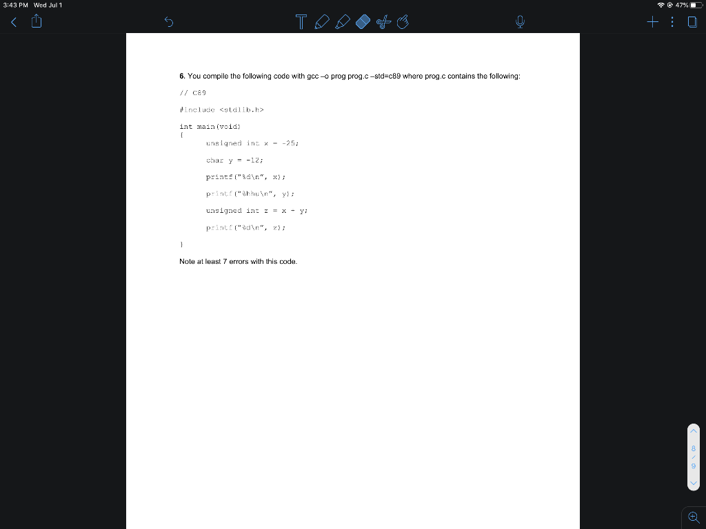 Solved 3:43 PM Wed Jul 1 @ 47% T + O 6. You compile the | Chegg.com