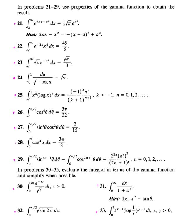 Solved In problems 21-29, use properties of the gamma | Chegg.com