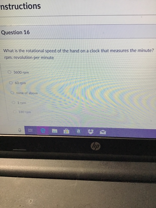 Solved what is the rotational speed of the hand on a clock