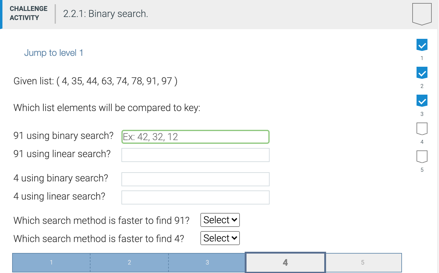 Solved CHALLENGE ACTIVITY 2.2.1: Binary Search. Jump To | Chegg.com