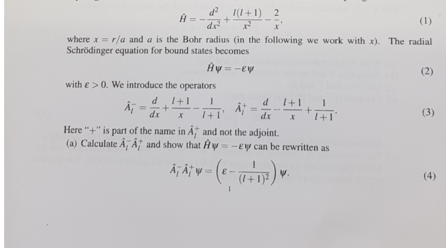 Solved Using The Hamiltonian Of A Hydrogen Atom Please S Chegg Com