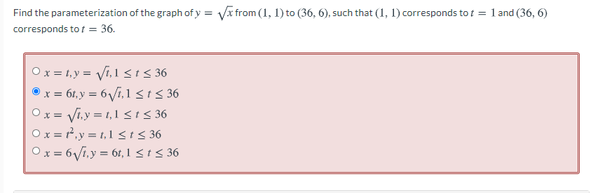 Solved Find The Parameterization Of The Graph Of Y Vae F Chegg Com